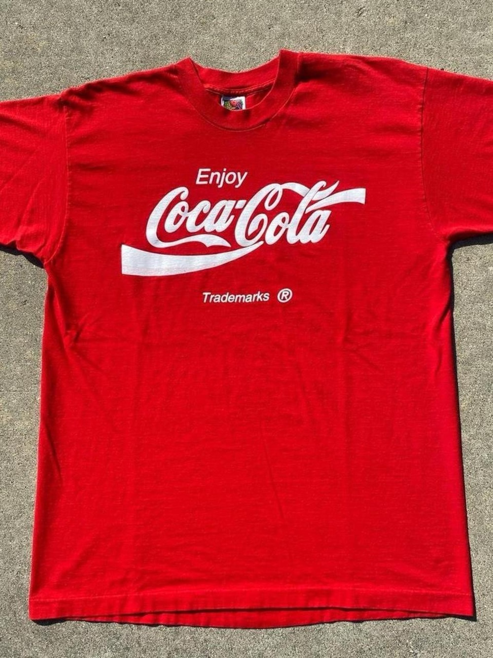 Vintage 1990s Coca Cola T Shirt XL Red Enjoy Coke Logo Fruit of the Loom
